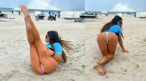 Claudia Romanis Thong Bikini and Manchester City Pride on Miami Sands-w7r0ob3l0x.jpg