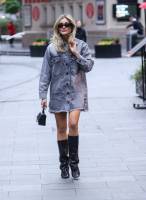 Ashley Roberts denim mini dress at Heart radio - Oct 16 x7s6p08z6o