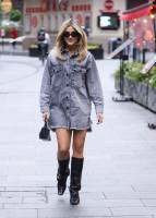 Ashley Roberts denim mini dress at Heart radio - Oct 16 e7s6p033ix