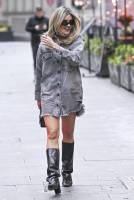 Ashley Roberts denim mini dress at Heart radio - Oct 16 j7s6p0bkrh
