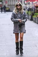 Ashley Roberts denim mini dress at Heart radio - Oct 16 z7s6p0f7u1