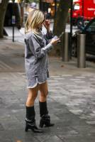 Ashley Roberts denim mini dress at Heart radio - Oct 16 57s6p0mfgi