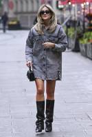 Ashley Roberts denim mini dress at Heart radio - Oct 16 g7s6p0crgk