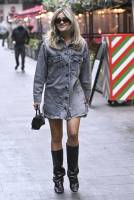Ashley Roberts denim mini dress at Heart radio - Oct 16 f7s6pivf03
